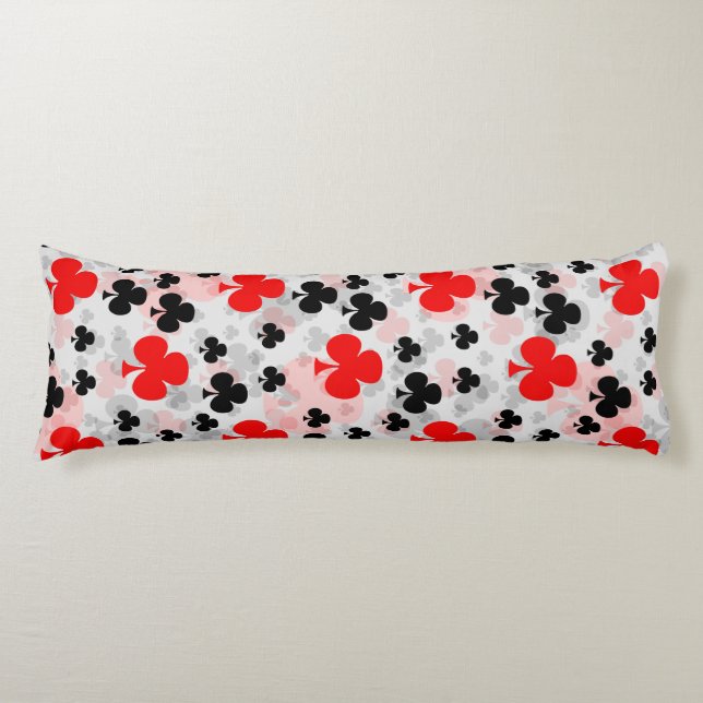 Red Black Clover Club Abstract Pattern Design Body Cushion (Front)