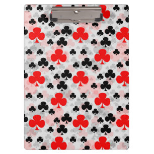 Red Black Clover Club Abstract Pattern Design Clipboard