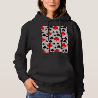 Red Black Clover Club Abstract Pattern Design