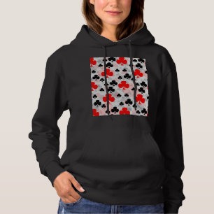 Red Black Clover Club Abstract Pattern Design Hoodie