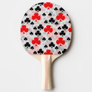 Red Black Clover Club Abstract Pattern Design Ping Pong Paddle