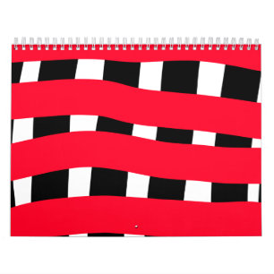 Red black cross chequerboard simple man boy gift t calendar