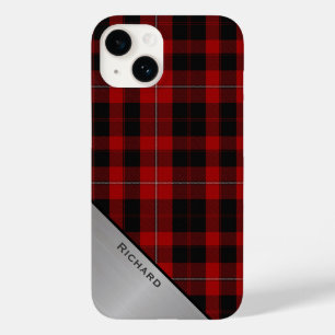 Red & Black Cunningham Plaid & Aluminum Look Case-Mate iPhone 14 Case