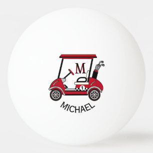 Red & Black Custom Cart Personalized  Ping Pong Ball