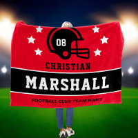 Red Black Custom Football Name Number