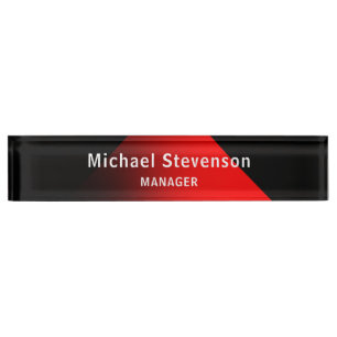 Red Black Customise Name & Title Profession Nameplate