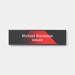 Red Black Customize Name & Title Profession Door Sign