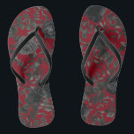 Red Black Dark Floral Gothic Wedding Jandals<br><div class="desc">Gorgeous and elegant dark black roses and floral motifs on a rich red background are perfect for a gothic style wedding!  Great for fall and winter weddings.</div>