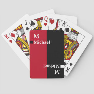 Red Black deck-of-cards modern elegant Playing Cards