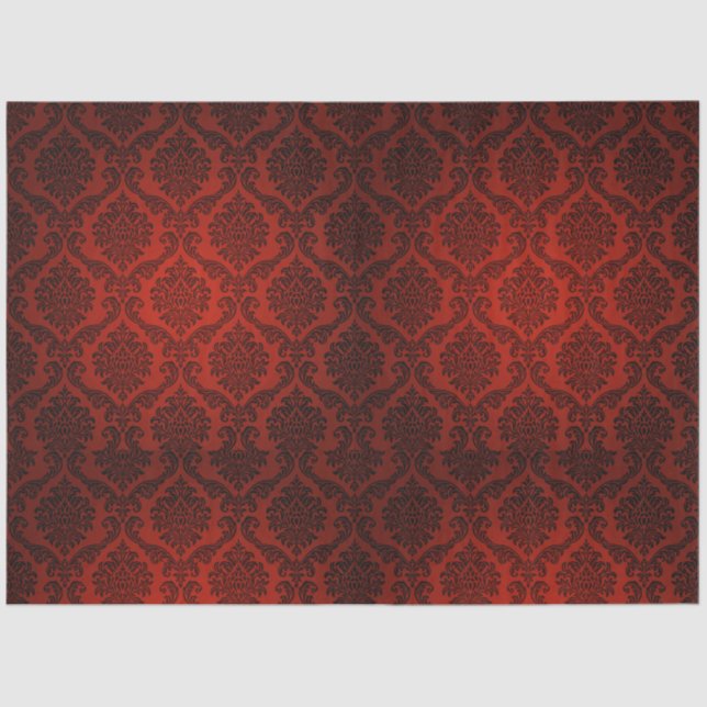 Red Black Demak Gothic 20x30 Decoupage Tissue Paper (Front)