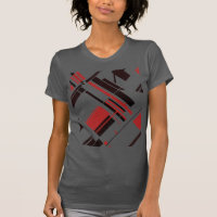 Red Black Diagonal Shapes Lines MCM Look Abstract