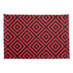 Red Black Diamond Pattern Pillowcase