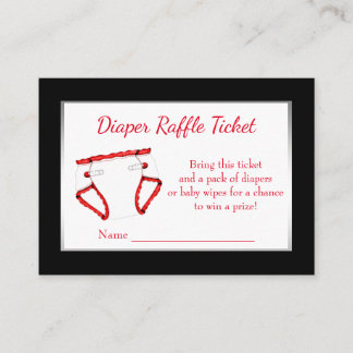 Red Black Diaper Raffle Tickets Enclosure Card