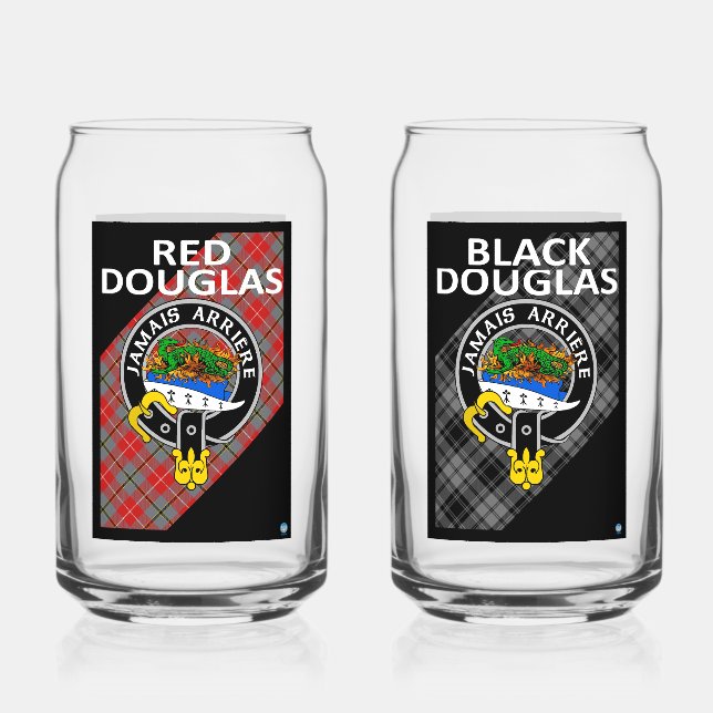 RED & BLACK DOUGLAS Beverage Glasses (Front)