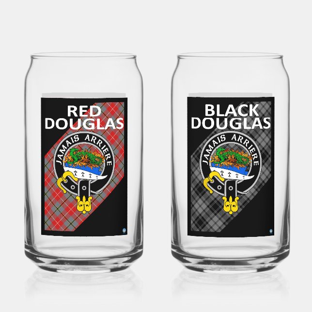 RED & BLACK DOUGLAS Beverage Glasses (Back)