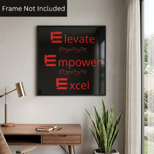 Red & Black Elevate Empower Excel Motivational Poster