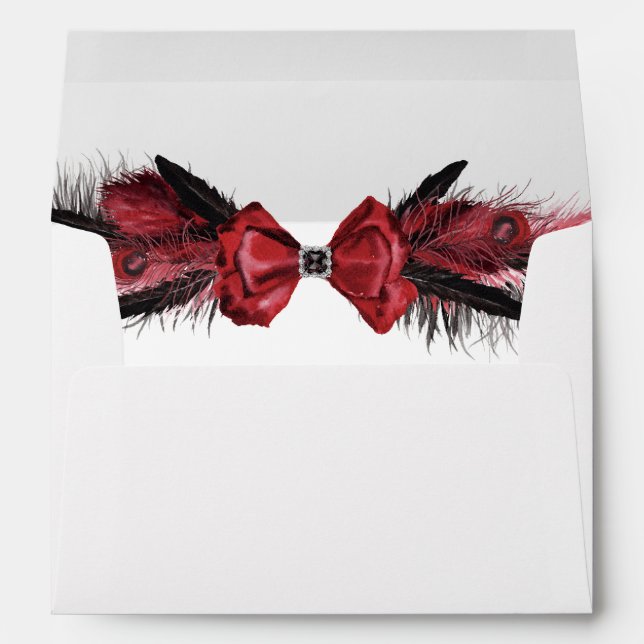 Red & Black Feather Envelope (Back (Bottom))