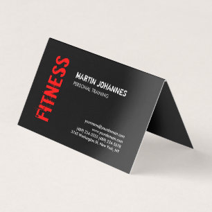 Red Black Fitness Personal Trainer Business Card