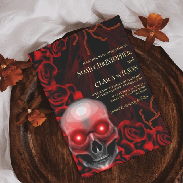 Red Black floral dark moody gothic skull Halloween (Creator Uploaded)