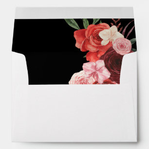 Red & Black Floral Envelope