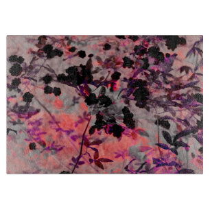 Red black flower pattern design graphic art cutting board