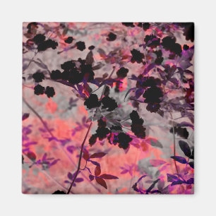 Red black flower pattern design graphic art magnet