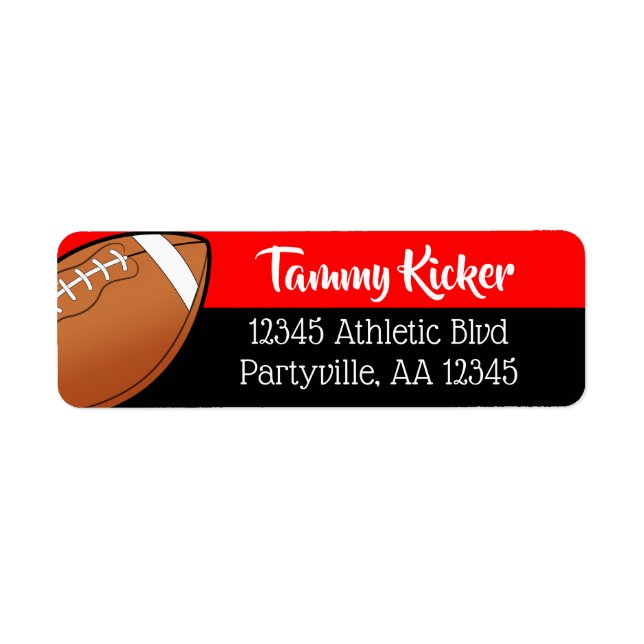 Red & Black Football Address (Front)