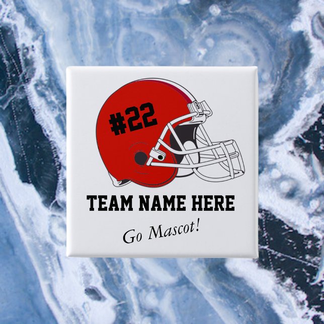 Red Black Football Helmet•Custom Button (Creator Uploaded)
