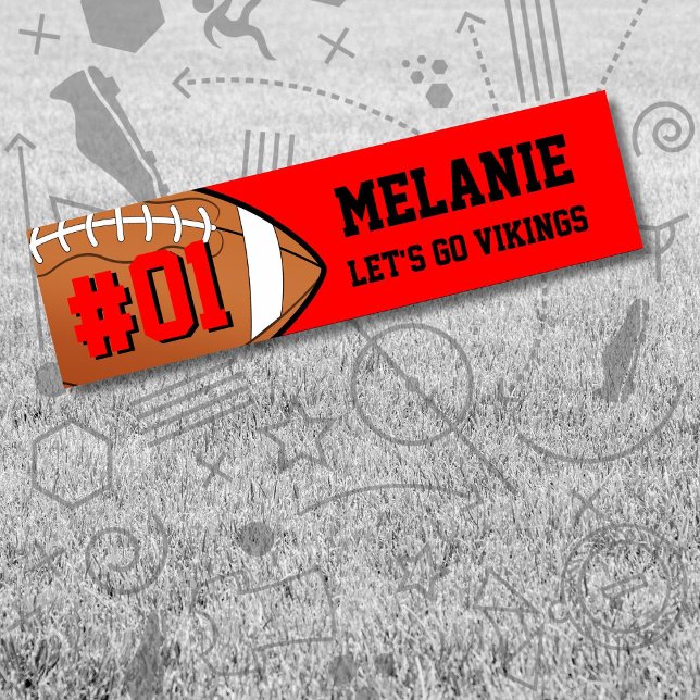 Red Black Football Team Bumper Sticker (Creator Uploaded)