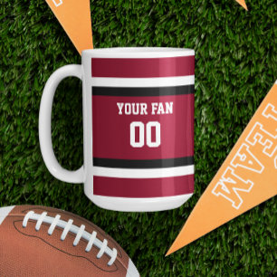 Red & Black Football Team Personalised Coffee Mug