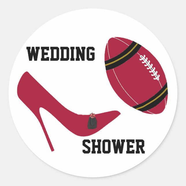 Red & Black Football Themed Envelope Seal (Front)
