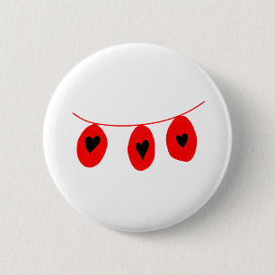 red black garland christmas design coffee mug 6 cm round badge