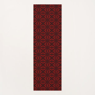 Red black geometric abstract art pattern yoga mat