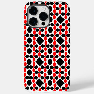 Red Black Geometric iPhone 14 Pro Max Case