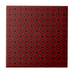 Red Black Geometric Seamless Pattern Tile