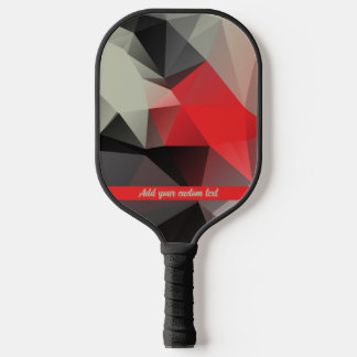 Red & black geometric texture personalised name pickleball paddle