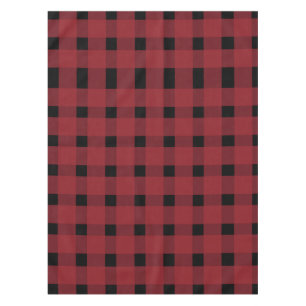 Red Black Gingham Pattern Tablecloth
