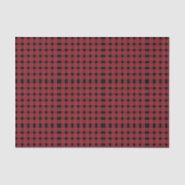Red Black Gingham Pattern   Tissue Paper (Front)
