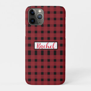 Red Black Gingham Personalised  Case-Mate iPhone Case