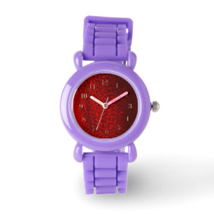 Red & black glitter watch