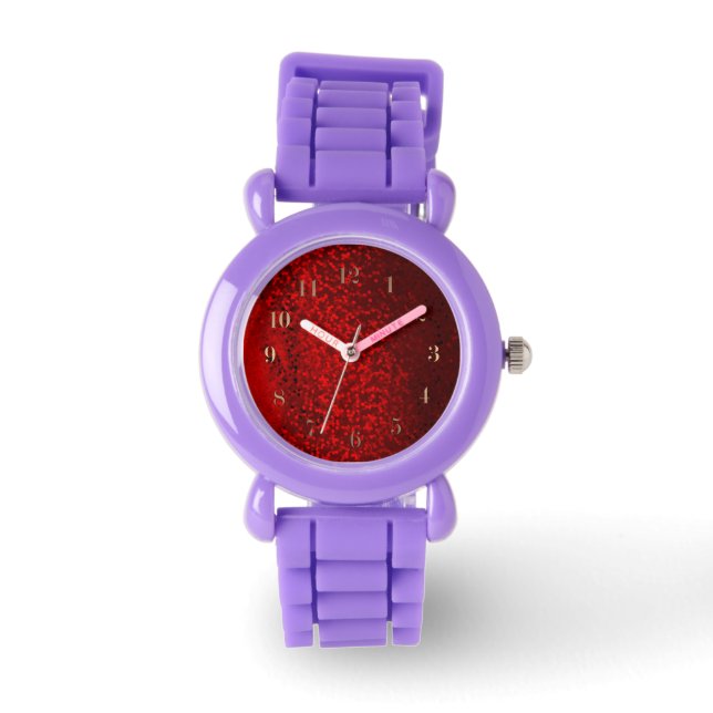 Red & black glitter watch (Front)