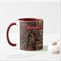 Red Black & Gold Aztec Inspired Design
