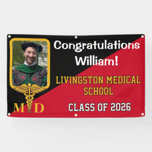 Red/Black/Gold Medical School Graduation Banner