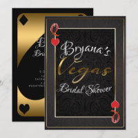 Red Black Gold Queen Hearts Vegas Bridal Shower