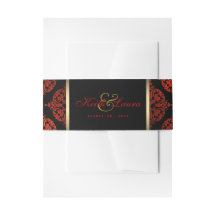 Red Black Gold Wedding
