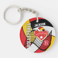 Red, Black, Gold & White Volleyball Design