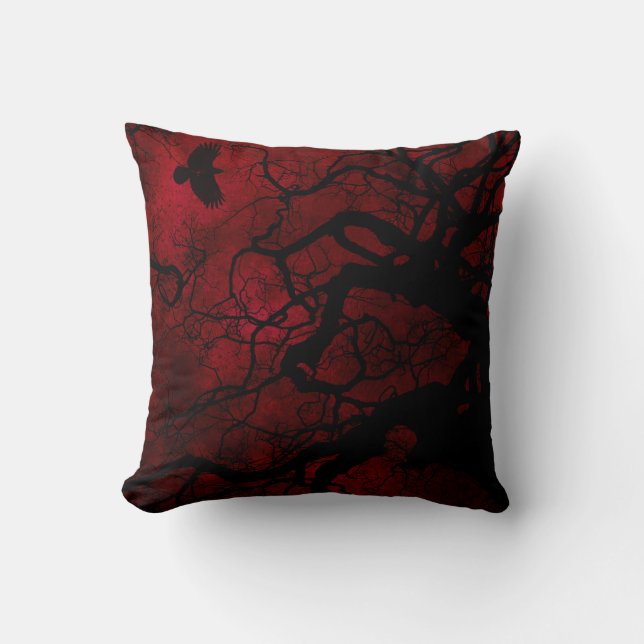 Red & Black Gothic Cushion (Front)