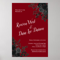 Red Black Gothic Rose Elegant Wedding