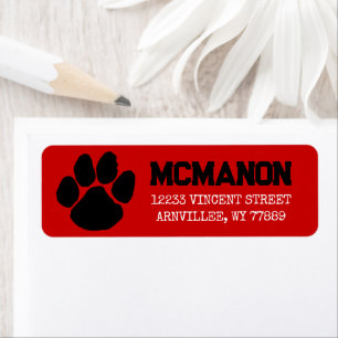 Red & Black Graduation Return Address Labels