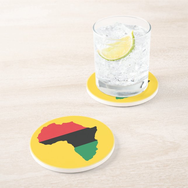 Red, Black & Green Africa Flag Coaster (Side)